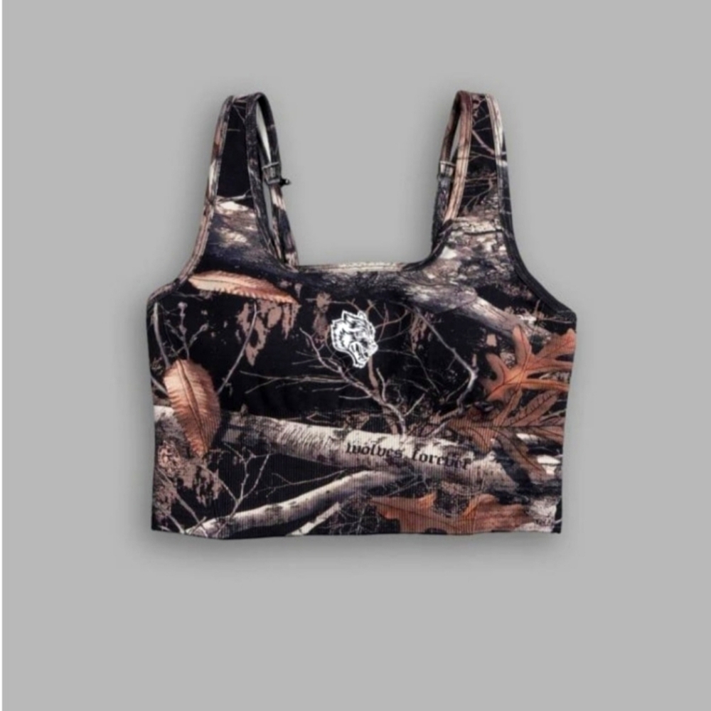 Single Wolf "Everson Seamless" Valencourt Bra in Darc Brown Woodland Camo